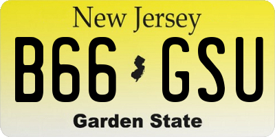 NJ license plate B66GSU