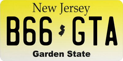 NJ license plate B66GTA