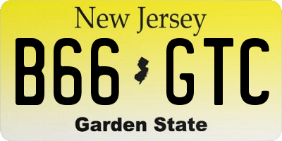 NJ license plate B66GTC