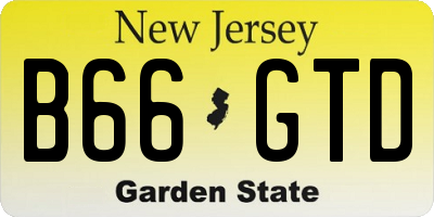 NJ license plate B66GTD