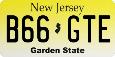 NJ license plate B66GTE