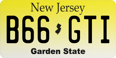 NJ license plate B66GTI
