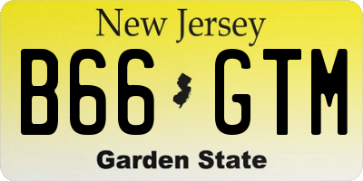 NJ license plate B66GTM