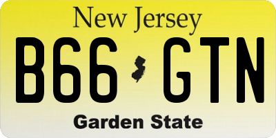 NJ license plate B66GTN