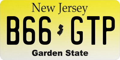 NJ license plate B66GTP