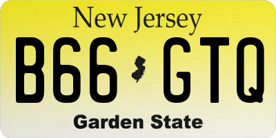 NJ license plate B66GTQ