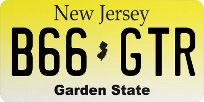 NJ license plate B66GTR