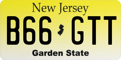 NJ license plate B66GTT