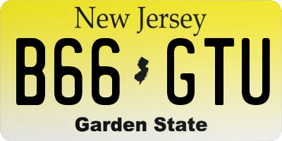NJ license plate B66GTU