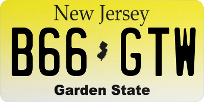NJ license plate B66GTW
