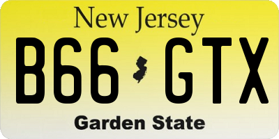 NJ license plate B66GTX