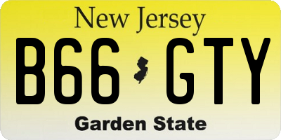 NJ license plate B66GTY