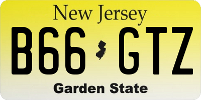 NJ license plate B66GTZ