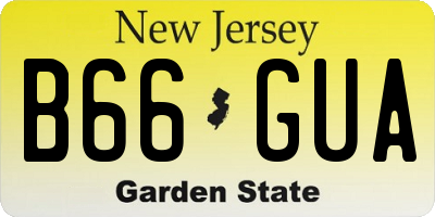 NJ license plate B66GUA