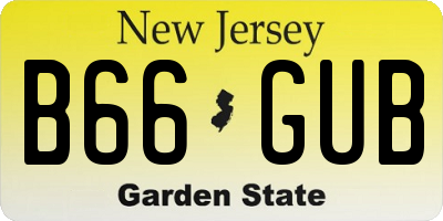 NJ license plate B66GUB