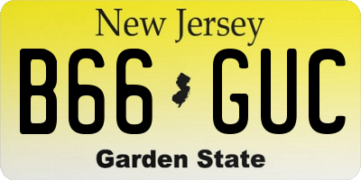 NJ license plate B66GUC