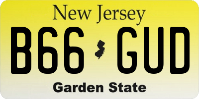 NJ license plate B66GUD