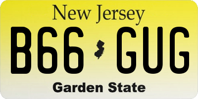 NJ license plate B66GUG