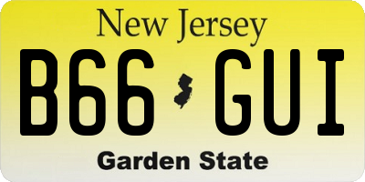 NJ license plate B66GUI