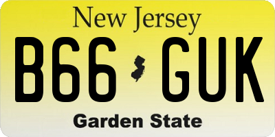NJ license plate B66GUK