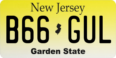 NJ license plate B66GUL