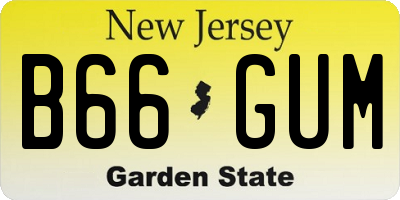 NJ license plate B66GUM