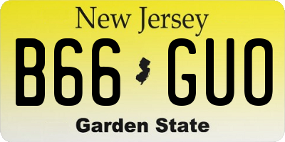 NJ license plate B66GUO