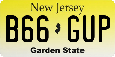 NJ license plate B66GUP