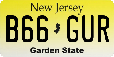 NJ license plate B66GUR