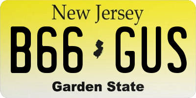 NJ license plate B66GUS