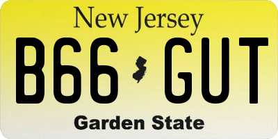 NJ license plate B66GUT