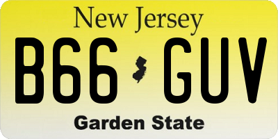 NJ license plate B66GUV
