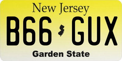 NJ license plate B66GUX