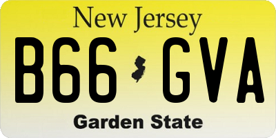 NJ license plate B66GVA