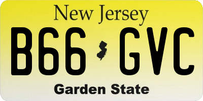 NJ license plate B66GVC