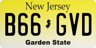 NJ license plate B66GVD
