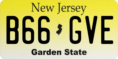 NJ license plate B66GVE