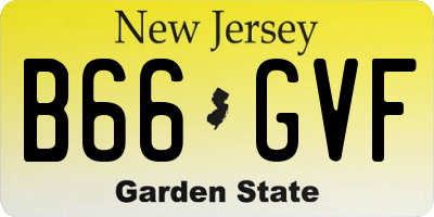 NJ license plate B66GVF