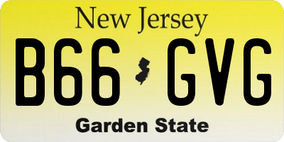NJ license plate B66GVG