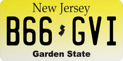 NJ license plate B66GVI