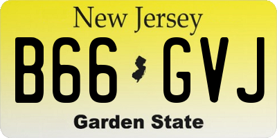NJ license plate B66GVJ