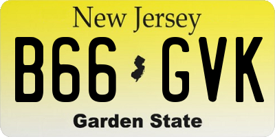 NJ license plate B66GVK