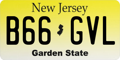 NJ license plate B66GVL