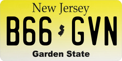 NJ license plate B66GVN