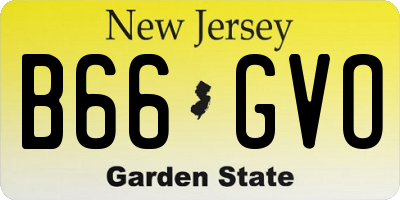 NJ license plate B66GVO