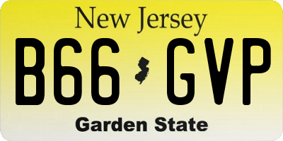 NJ license plate B66GVP