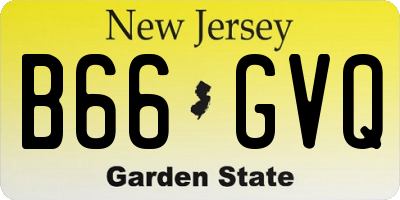 NJ license plate B66GVQ