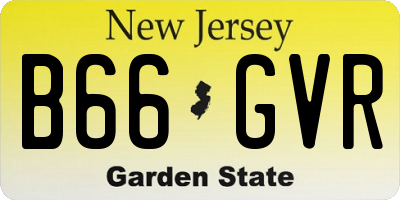 NJ license plate B66GVR