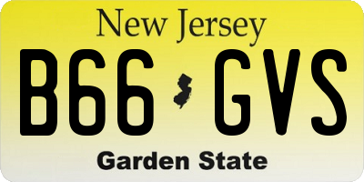 NJ license plate B66GVS