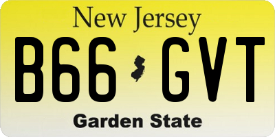 NJ license plate B66GVT